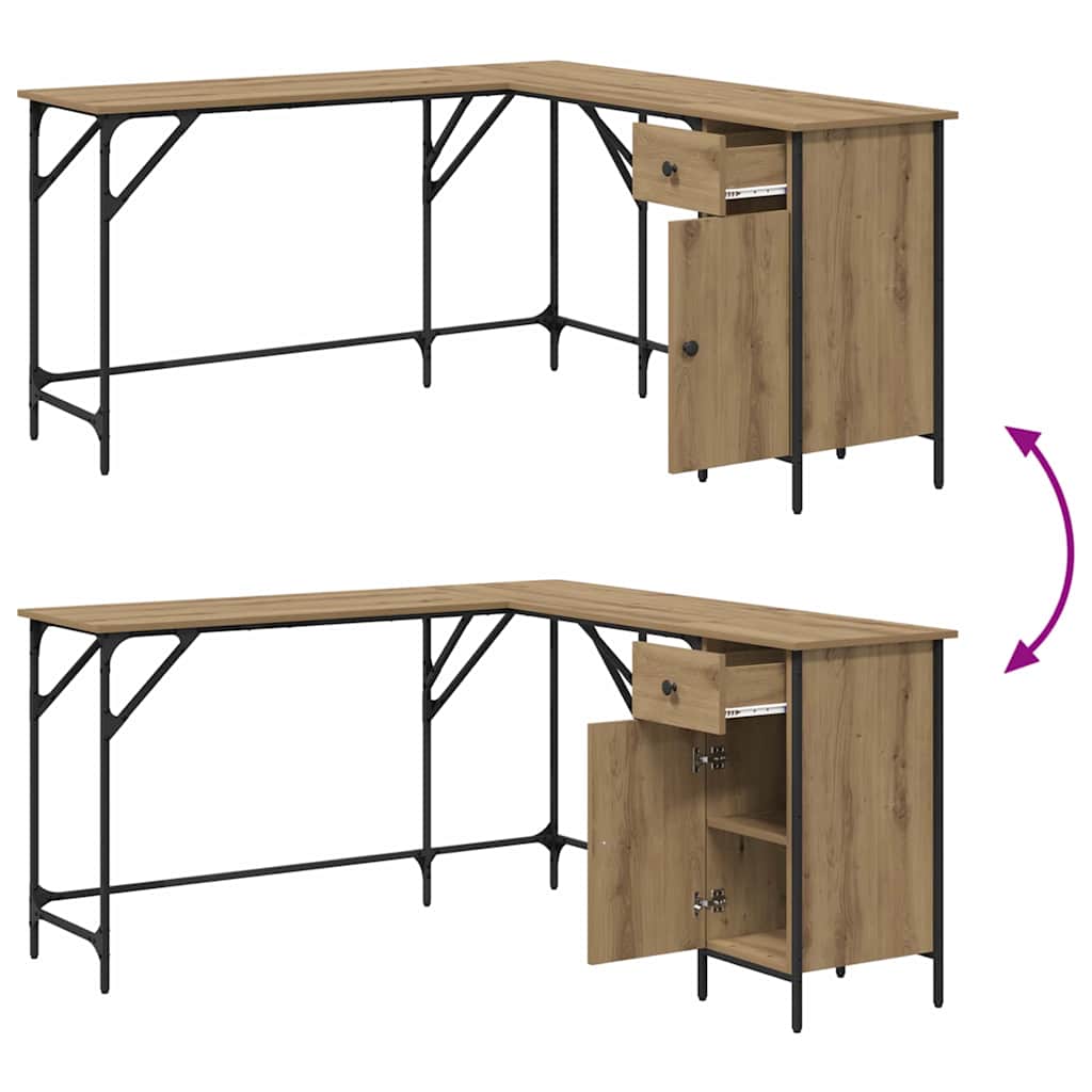 Desk Artisan Oak Engineered Wood 141 x 141 x 75 cm