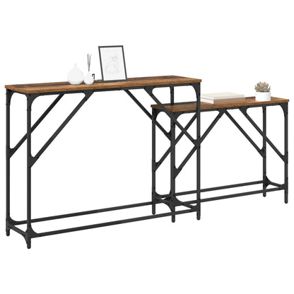 Console Table 2 pcs Old Wood 100 x 28 x 75 cm Engineered Wood