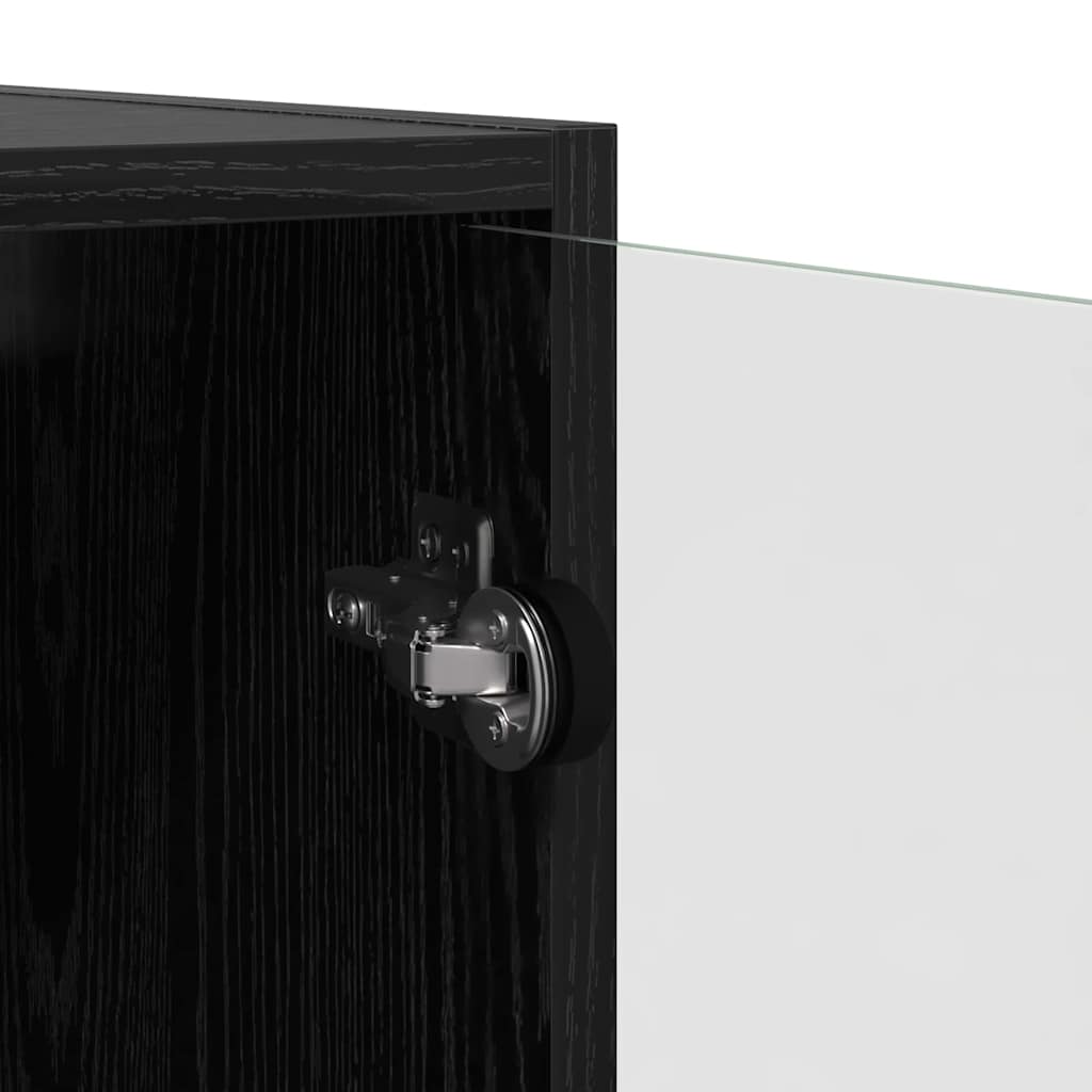 Wall Cabinet Black Oak 35 x 37 x 102 cm Engineered Wood