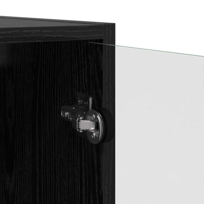 Wall Cabinet Black Oak 35 x 37 x 102 cm Engineered Wood
