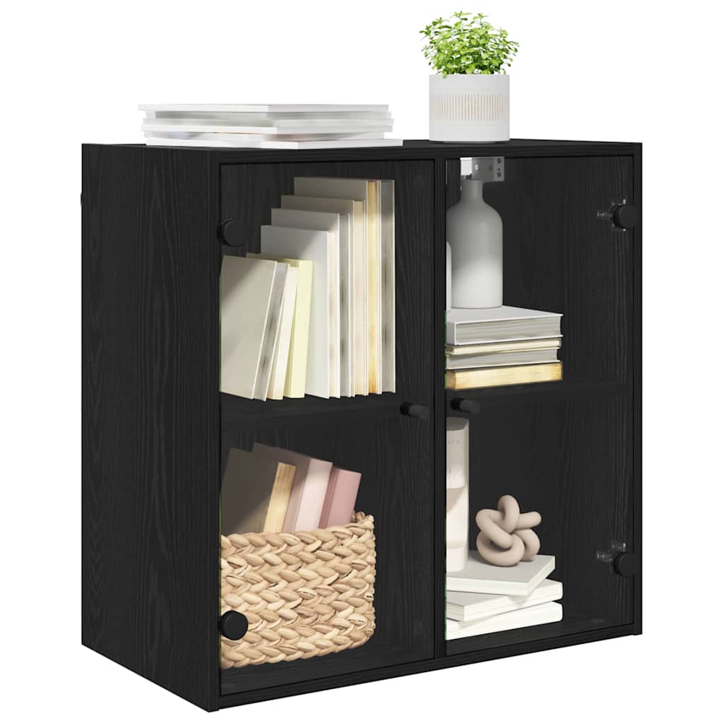 Wall Cabinet Black Oak 68 x 37 x 68.5 cm Engineered Wood