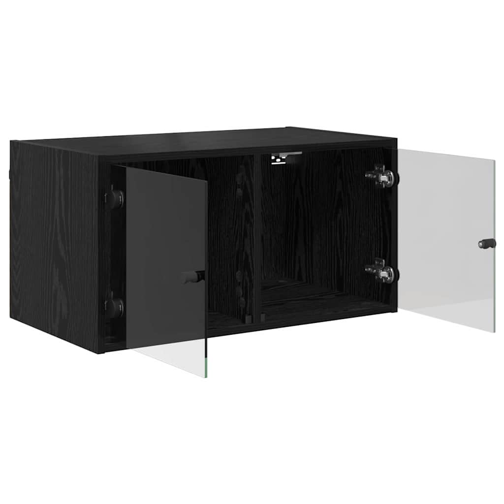 Wall Cabinet Black Oak 68 x 37 x 35 cm Engineered Wood