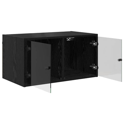 Wall Cabinet Black Oak 68 x 37 x 35 cm Engineered Wood