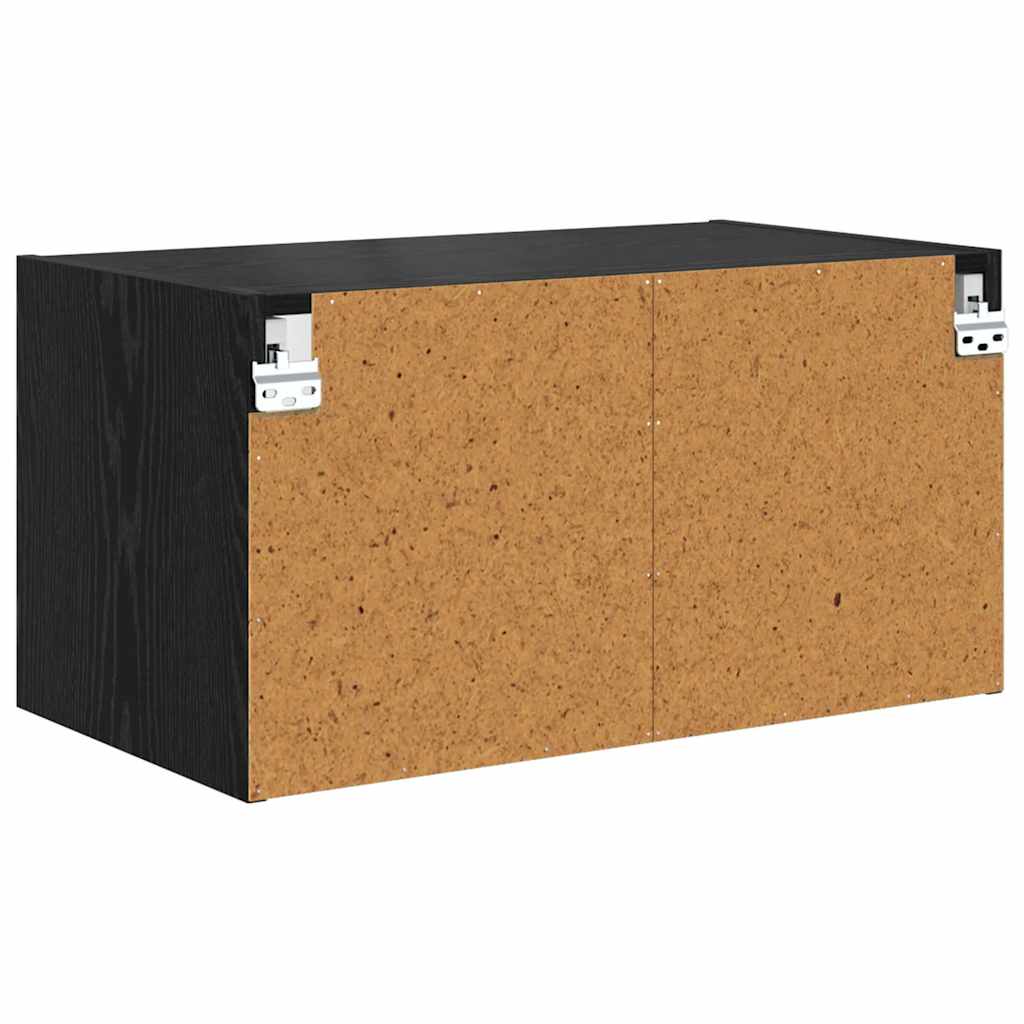 Wall Cabinet Black Oak 68 x 37 x 35 cm Engineered Wood