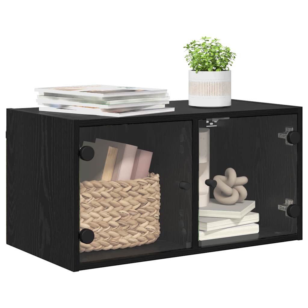 Wall Cabinet Black Oak 68 x 37 x 35 cm Engineered Wood