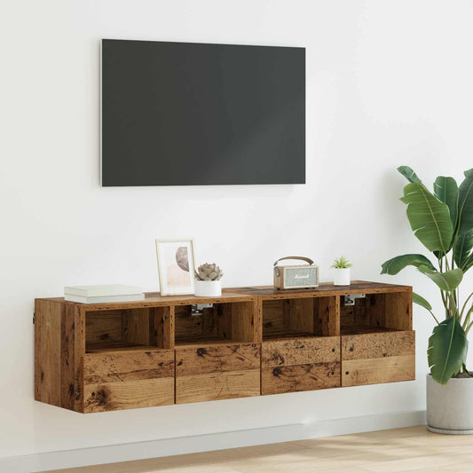 TV Wall Cabinets 2 pcs Old Wood Engineered Wood