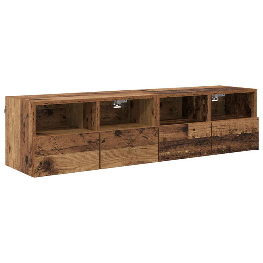 TV Wall Cabinets 2 pcs Old Wood Engineered Wood
