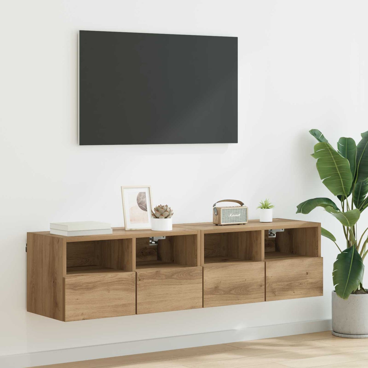 TV Wall Cabinets 2 pcs Artisan Oak Engineered Wood