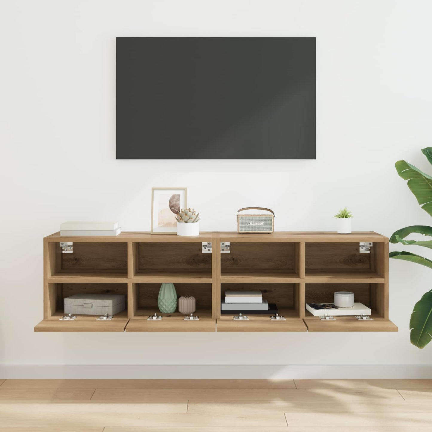 TV Wall Cabinets 2 pcs Artisan Oak Engineered Wood