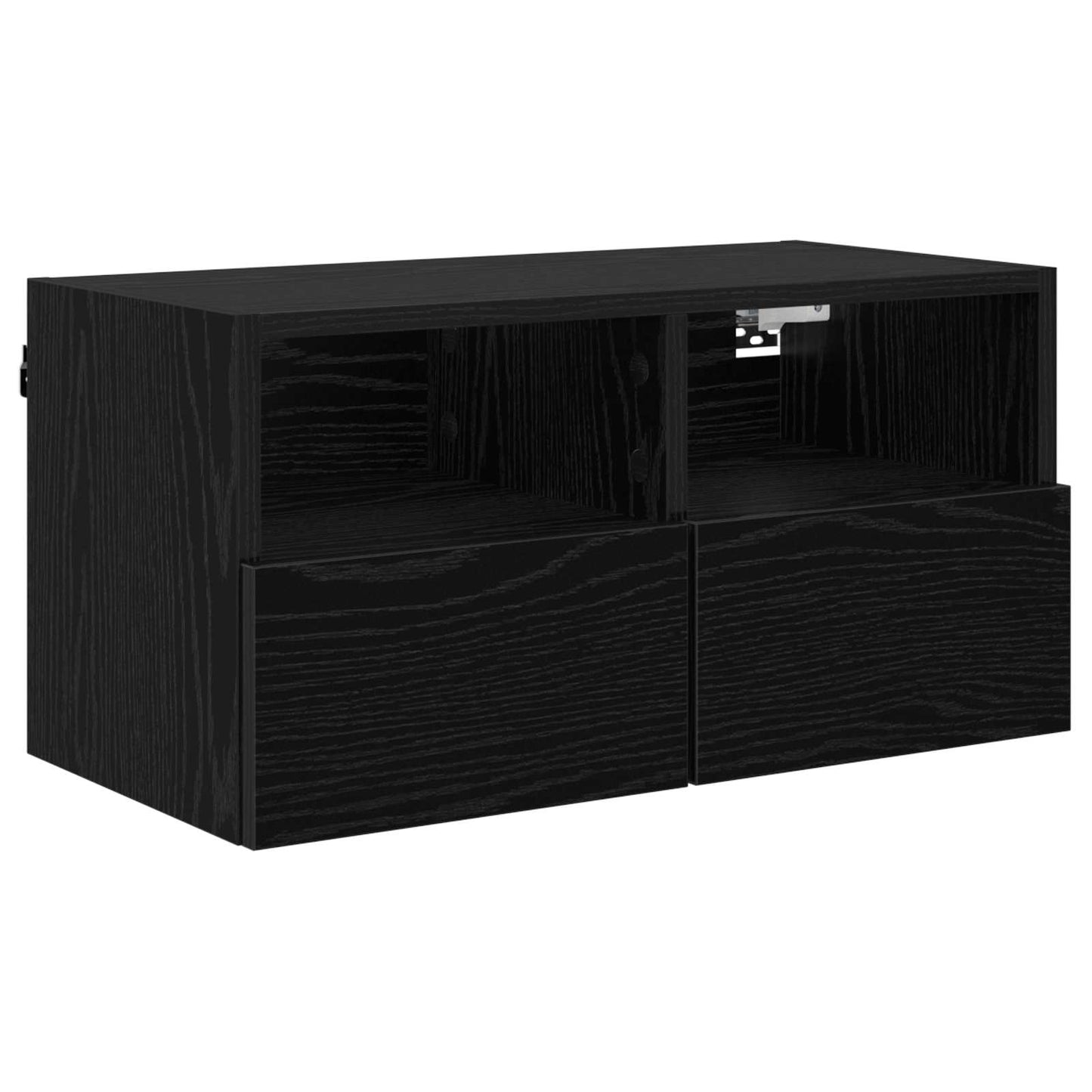 TV Wall Cabinet Black Oak 60 x 30 x 30 cm Engineered Wood
