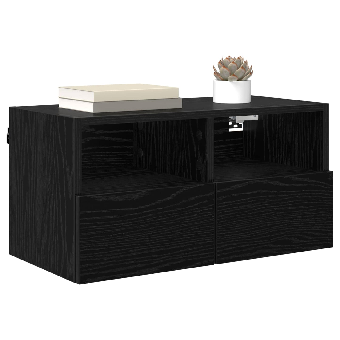 TV Wall Cabinets Wall-mounted 2 pcs Black Oak 60 x 30 x 30 cm