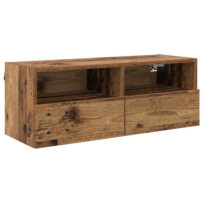 TV Wall Cabinets 2 pcs Old Wood 80 x 30 x 30 cm Engineered Wood