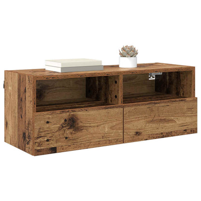 TV Wall Cabinets 2 pcs Old Wood 80 x 30 x 30 cm Engineered Wood