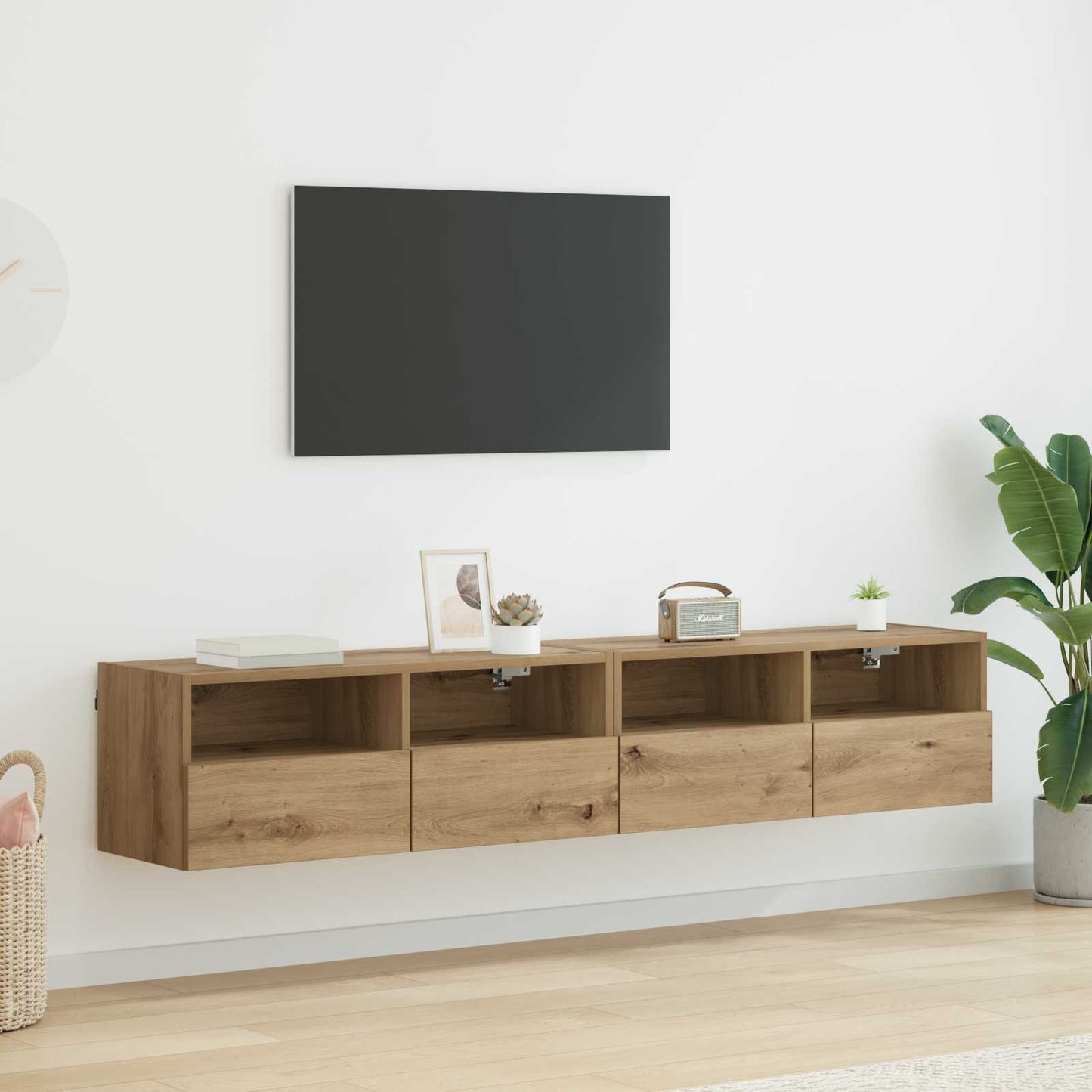 TV Wall Cabinets 2 pcs Artisan Oak Engineered Wood