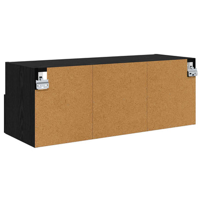 TV Wall Cabinets Wall-mounted 2 pcs Black Oak 80 x 30 x 30 cm