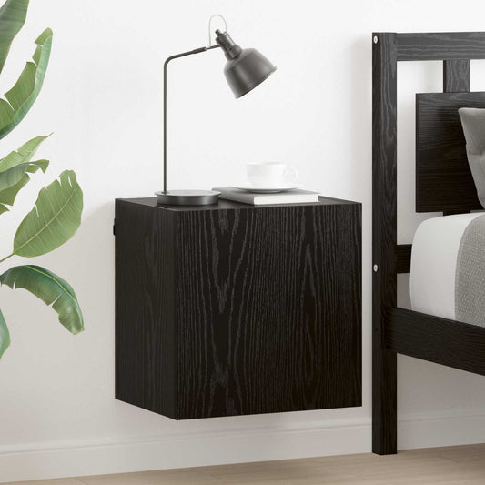 TV Wall Cabinets 2 pcs Black Oak Engineered Wood