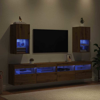 Wall-mounted TV Cabinets 2 pcs Artisan Oak Engineered Wood