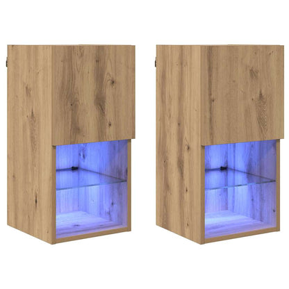 Wall-mounted TV Cabinets 2 pcs Artisan Oak Engineered Wood