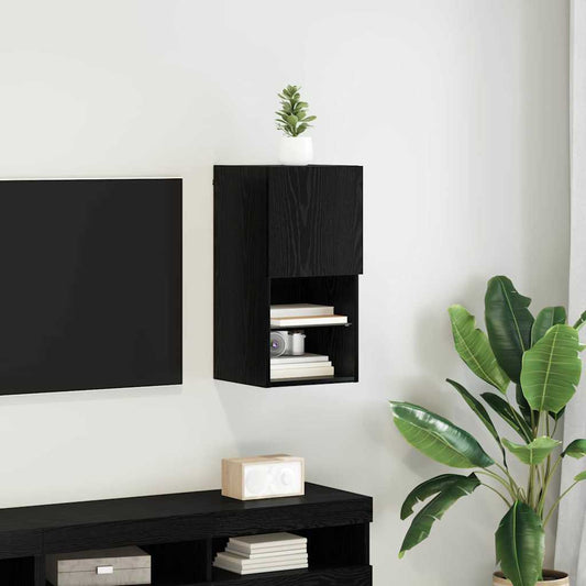Wall-mounted TV Cabinet 30.5 x 30 x 60 cm Black Oak