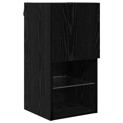 Wall-mounted TV Cabinets 2 pcs Black Oak 30.5 x 30 x 60 cm