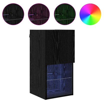 Wall-mounted TV Cabinets 2 pcs Black Oak 30.5 x 30 x 60 cm