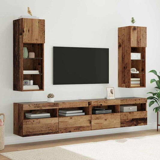 Wall-mounted TV Cabinets 2 pcs Old Wood Engineered Wood