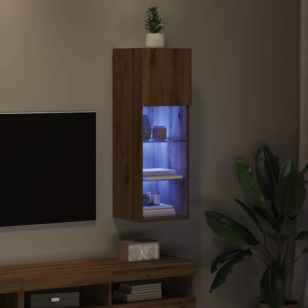 Wall-mounted TV Cabinet 30.5 x 30 x 90 cm Artisan Oak