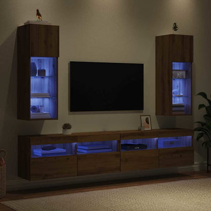 Wall-mounted TV Cabinets 2 pcs Artisan Oak Engineered Wood