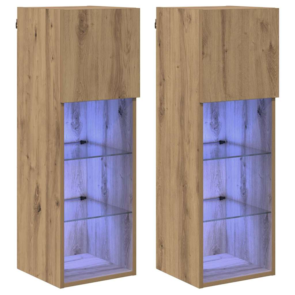 Wall-mounted TV Cabinets 2 pcs Artisan Oak Engineered Wood