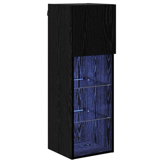 Wall-mounted TV Cabinet 30.5 x 30 x 90 cm Black Oak