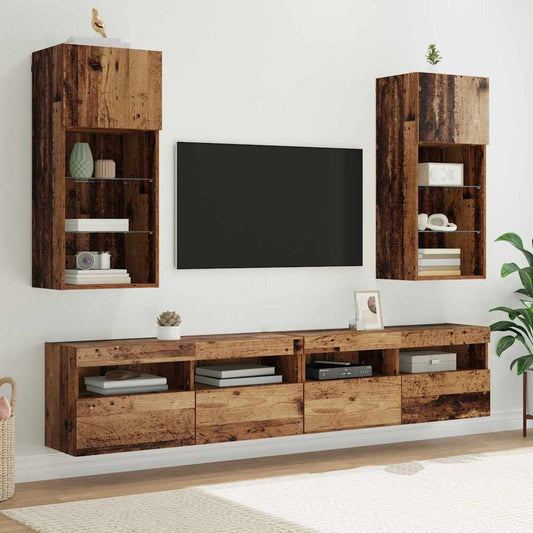 Wall-mounted TV Cabinets 2 pcs Old Wood Engineered Wood