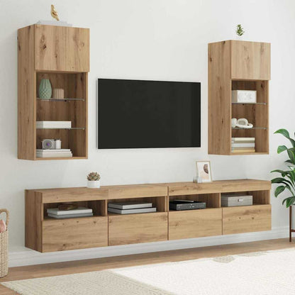 Wall-mounted TV Cabinet 40.5 x 30 x 90 cm Artisan Oak