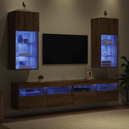 Wall-mounted TV Cabinets 2 pcs Artisan Oak Engineered Wood