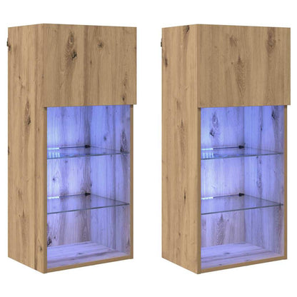 Wall-mounted TV Cabinets 2 pcs Artisan Oak Engineered Wood