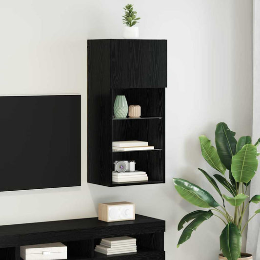 Wall-mounted TV Cabinet 40.5 x 30 x 90 cm Black Oak