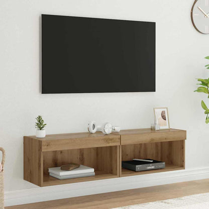TV Cabinet Set 2 pcs Artisan Oak Engineered Wood