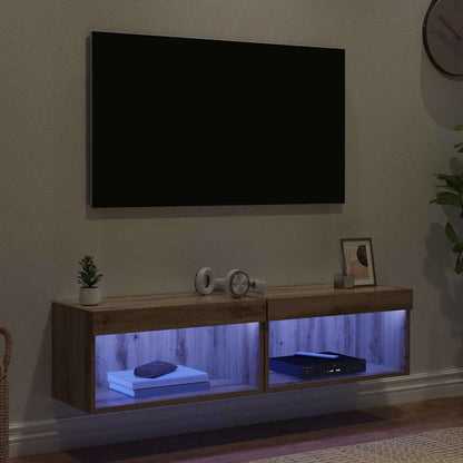 TV Cabinet Set 2 pcs Artisan Oak Engineered Wood