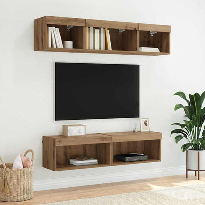 TV Cabinet Set 2 pcs Artisan Oak Engineered Wood