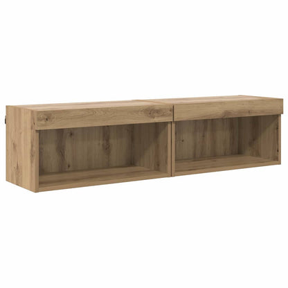 TV Cabinet Set 2 pcs Artisan Oak Engineered Wood