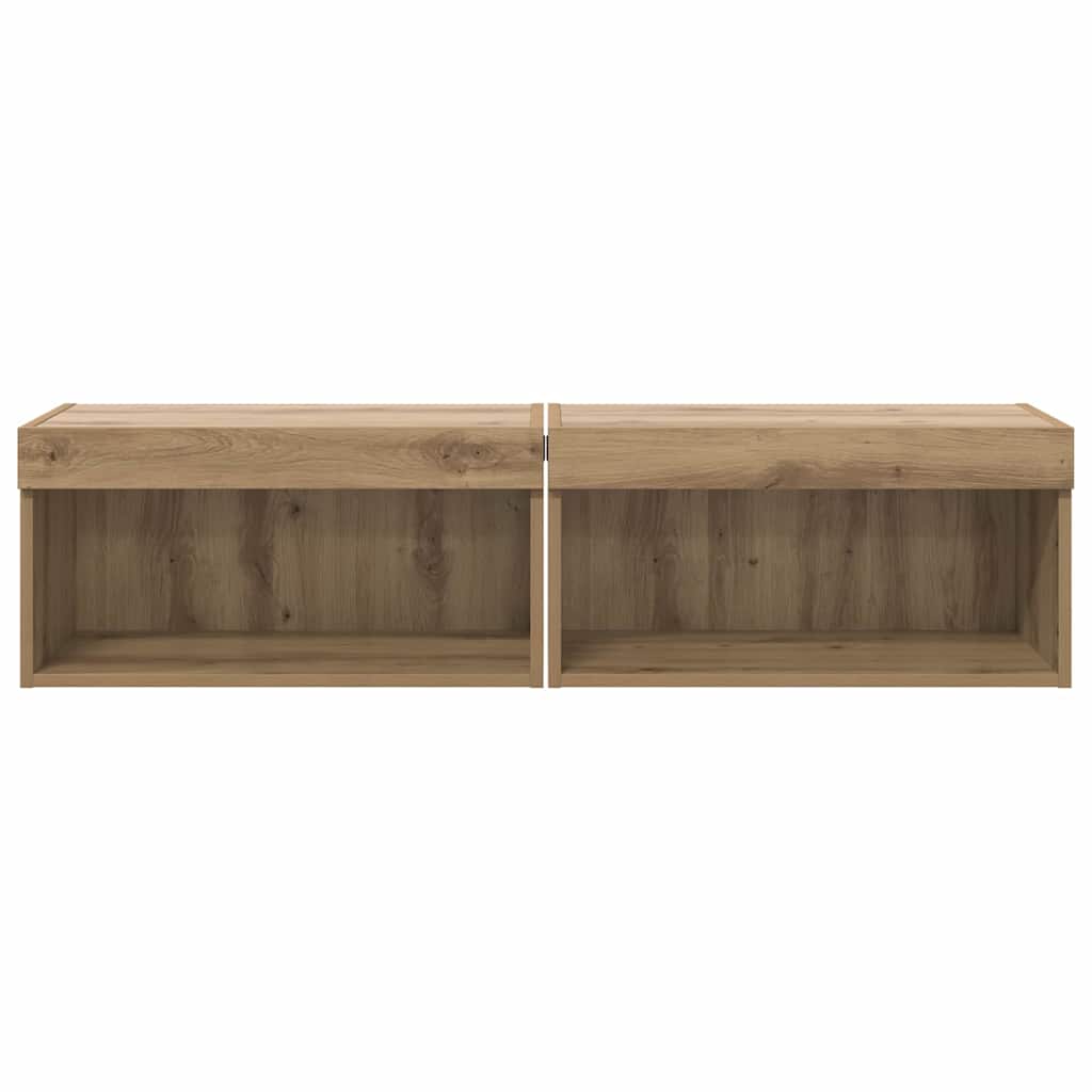 TV Cabinet Set 2 pcs Artisan Oak Engineered Wood