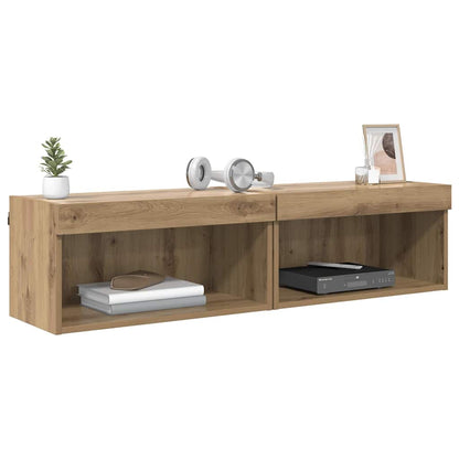 TV Cabinet Set 2 pcs Artisan Oak Engineered Wood