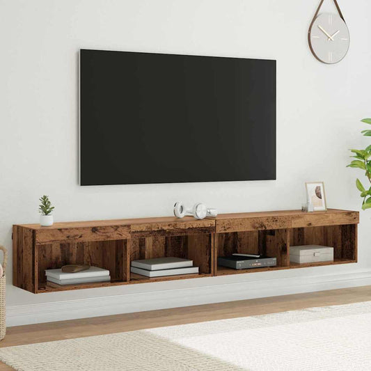 TV Cabinet Set 2 pcs Old Wood Engineered Wood