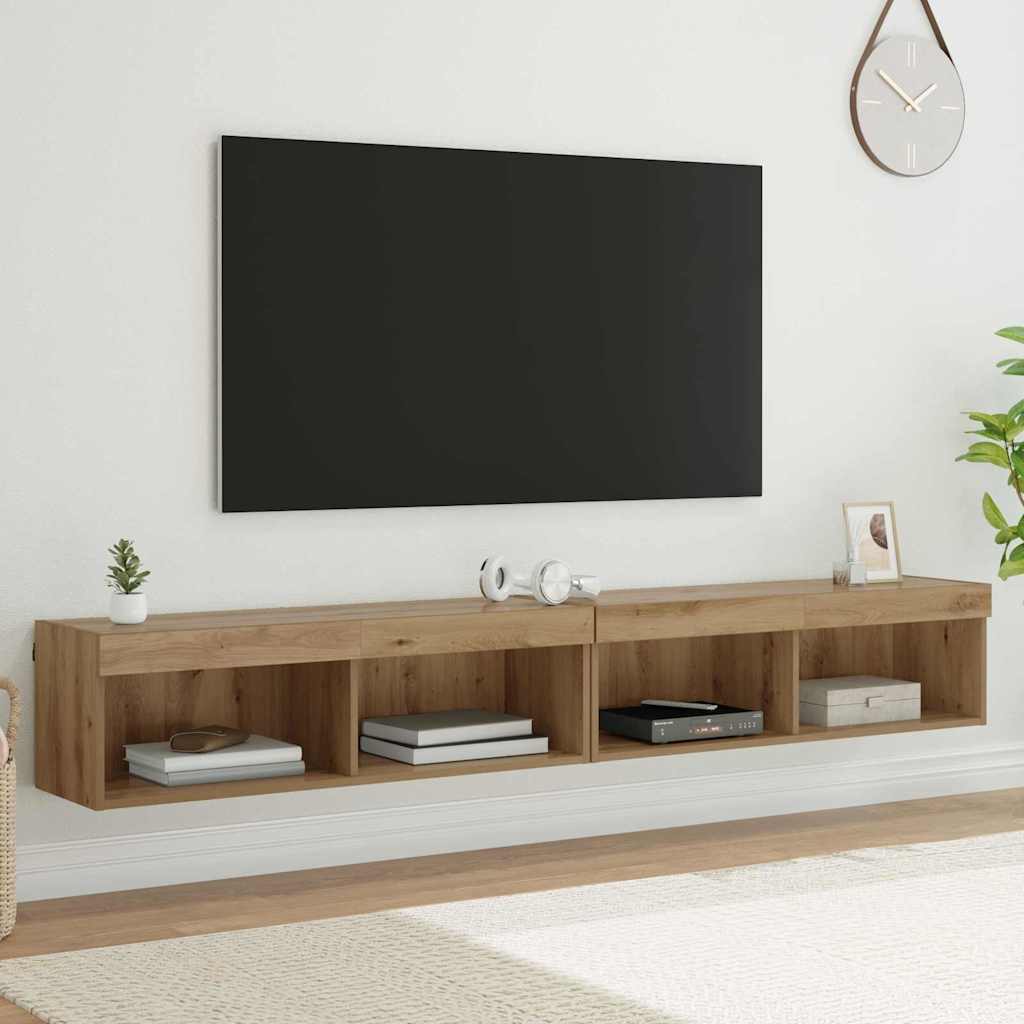 TV Cabinet Set 2 pcs Artisan Oak Engineered Wood