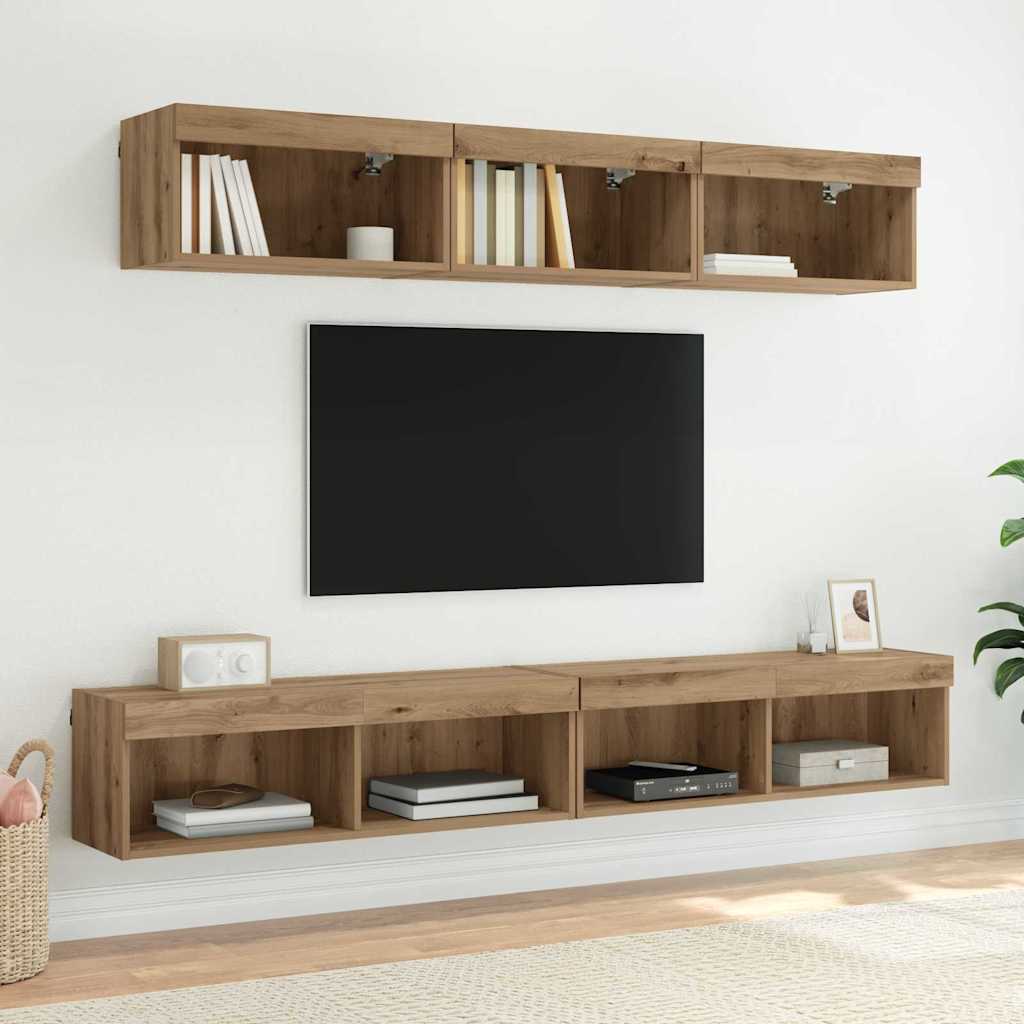 TV Cabinet Set 2 pcs Artisan Oak Engineered Wood