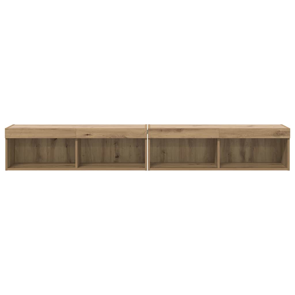 TV Cabinet Set 2 pcs Artisan Oak Engineered Wood