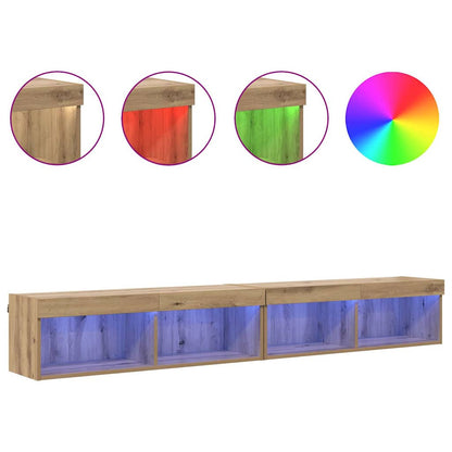 TV Cabinet Set 2 pcs Artisan Oak Engineered Wood
