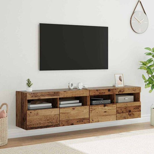 TV Wall Cabinets 2 pcs Old Wood Engineered Wood