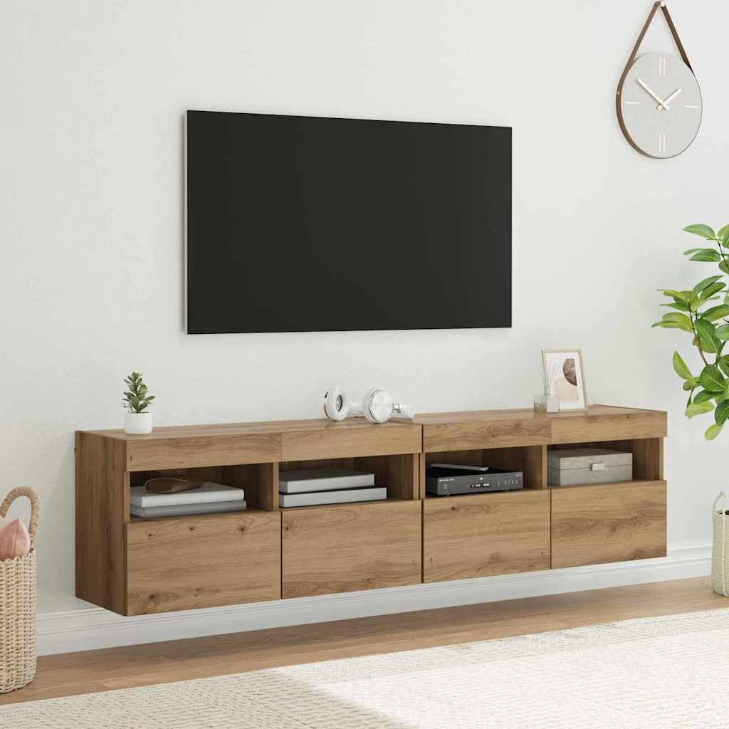 TV Wall Cabinets 2 pcs Artisan Oak Engineered Wood