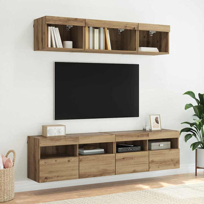 TV Wall Cabinets 2 pcs Artisan Oak Engineered Wood