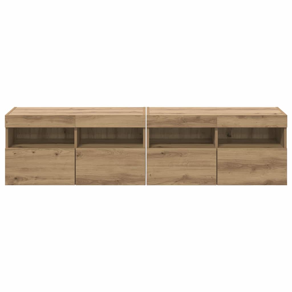 TV Wall Cabinets 2 pcs Artisan Oak Engineered Wood